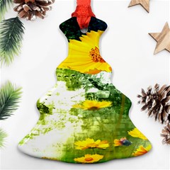 Yellow Flowers Christmas Tree Ornament (two Sides)