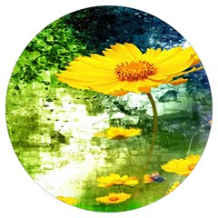 Yellow Flowers Round Trivet by Ket1n9