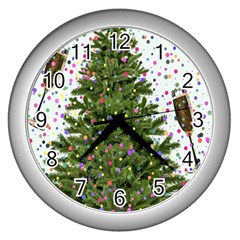 New Year S Eve New Year S Day Wall Clock (silver) by Ket1n9