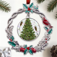 New Year S Eve New Year S Day Metal X mas Wreath Holly Leaf Ornament