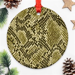 Yellow Snake Skin Pattern Ornament (round) by Ket1n9