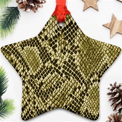 Yellow Snake Skin Pattern Ornament (star) by Ket1n9