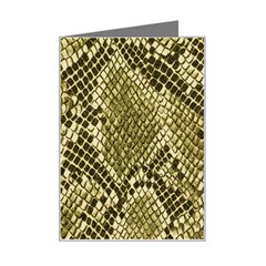 Yellow Snake Skin Pattern Mini Greeting Card by Ket1n9