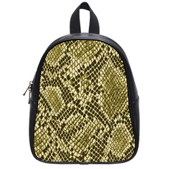 Yellow Snake Skin Pattern School Bag (small) by Ket1n9