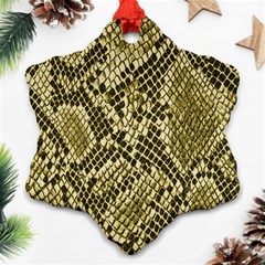 Yellow Snake Skin Pattern Ornament (snowflake)