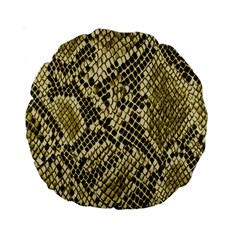 Yellow Snake Skin Pattern Standard 15  Premium Round Cushions by Ket1n9