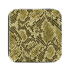 Yellow Snake Skin Pattern Square Metal Box (black)