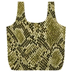 Yellow Snake Skin Pattern Full Print Recycle Bag (xxxl) by Ket1n9