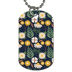 Flower Grey Pattern Floral Dog Tag (one Side)