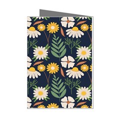 Flower Grey Pattern Floral Mini Greeting Cards (pkg Of 8)