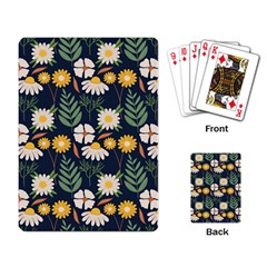 Flower Grey Pattern Floral Playing Cards Single Design (rectangle) by Dutashop