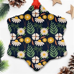 Flower Grey Pattern Floral Ornament (snowflake)