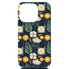 Flower Grey Pattern Floral Iphone 14 Pro Black Uv Print Case