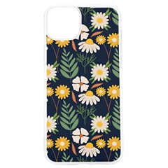 Flower Grey Pattern Floral Iphone 15 Pro Tpu Uv Print Case by Dutashop