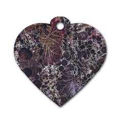 Grapevine Symphony Print Pattern Bk Dog Tag Heart (one Side) by dflcprintsclothing