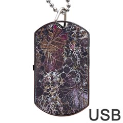 Grapevine Symphony Print Pattern Bk Dog Tag Usb Flash (one Side)