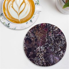 Grapevine Symphony Print Pattern Bk Uv Print Round Tile Coaster by dflcprintsclothing