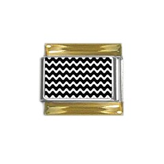 Wave-black White Gold Trim Italian Charm (9mm) by kyorashop23