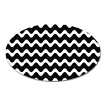 Wave-black White Oval Magnet Front