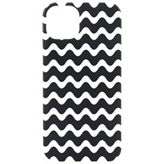 Wave-black White Iphone 15 Pro Black Uv Print Pc Hardshell Case