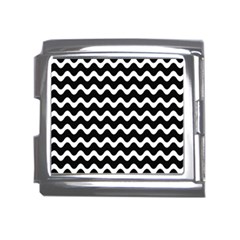 Wave-black White Mega Link Italian Charm (18mm) by kyorashop23