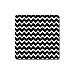 Wave-black White Square Magnet by kyorashop23