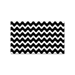 Wave-black White Sticker Rectangular (10 Pack) by kyorashop23