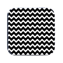 Wave-black White Square Metal Box (black) by kyorashop23