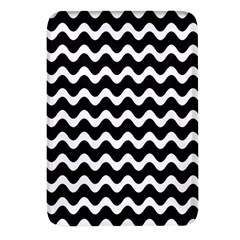 Wave-black White Rectangular Glass Fridge Magnet (4 Pack) by kyorashop23