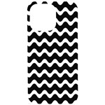 Wave-black White iPhone 15 Pro Max Black UV Print PC Hardshell Case Front