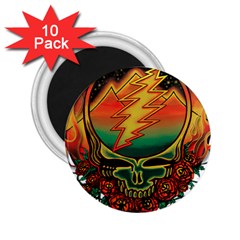 Grateful Steal Your Face Deadhead Hippie Logo Symbol 2 25  Magnets (10 Pack)  by Loisa77