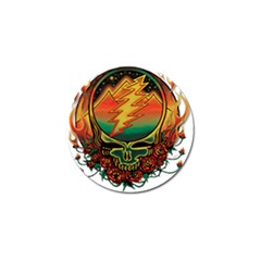 Grateful Steal Your Face Deadhead Hippie Logo Symbol Golf Ball Marker (4 Pack) by Loisa77