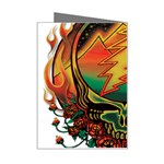 Grateful Steal Your Face Deadhead Hippie Logo Symbol Mini Greeting Card Right