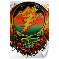 Grateful Steal Your Face Deadhead Hippie Logo Symbol Canvas 12  X 18  by Loisa77