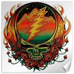 Grateful Steal Your Face Deadhead Hippie Logo Symbol Canvas 16  X 16  by Loisa77