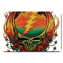 Grateful Steal Your Face Deadhead Hippie Logo Symbol Large Doormat by Loisa77