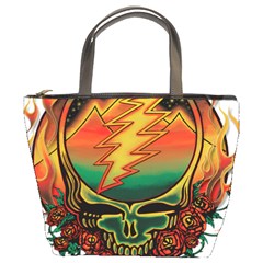 Grateful Steal Your Face Deadhead Hippie Logo Symbol Bucket Bag by Loisa77