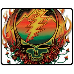 Grateful Steal Your Face Deadhead Hippie Logo Symbol Fleece Blanket (medium) by Loisa77