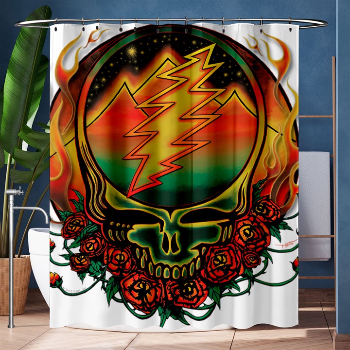 Grateful Steal Your Face Deadhead Hippie Logo Symbol Shower Curtain 60  x 72  (Medium) 