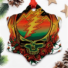 Grateful Steal Your Face Deadhead Hippie Logo Symbol Ornament (snowflake)