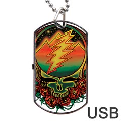 Grateful Steal Your Face Deadhead Hippie Logo Symbol Dog Tag Usb Flash (two Sides) by Loisa77