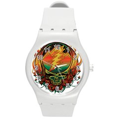 Grateful Steal Your Face Deadhead Hippie Logo Symbol Round Plastic Sport Watch (m) by Loisa77