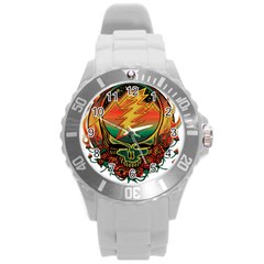 Grateful Steal Your Face Deadhead Hippie Logo Symbol Round Plastic Sport Watch (l) by Loisa77