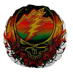 Grateful Steal Your Face Deadhead Hippie Logo Symbol Large 18  Premium Round Cushions by Loisa77