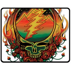 Grateful Steal Your Face Deadhead Hippie Logo Symbol Two Sides Fleece Blanket (medium) by Loisa77