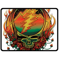 Grateful Steal Your Face Deadhead Hippie Logo Symbol Two Sides Fleece Blanket (large) by Loisa77