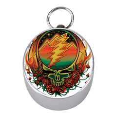 Grateful Steal Your Face Deadhead Hippie Logo Symbol Mini Silver Compasses by Loisa77