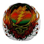 Grateful Steal Your Face Deadhead Hippie Logo Symbol Large 18  Premium Flano Round Cushions Front