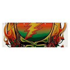 Grateful Steal Your Face Deadhead Hippie Logo Symbol Banner And Sign 8  X 3  by Loisa77