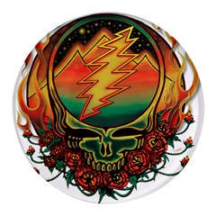 Grateful Steal Your Face Deadhead Hippie Logo Symbol Round Glass Fridge Magnet (4 Pack)